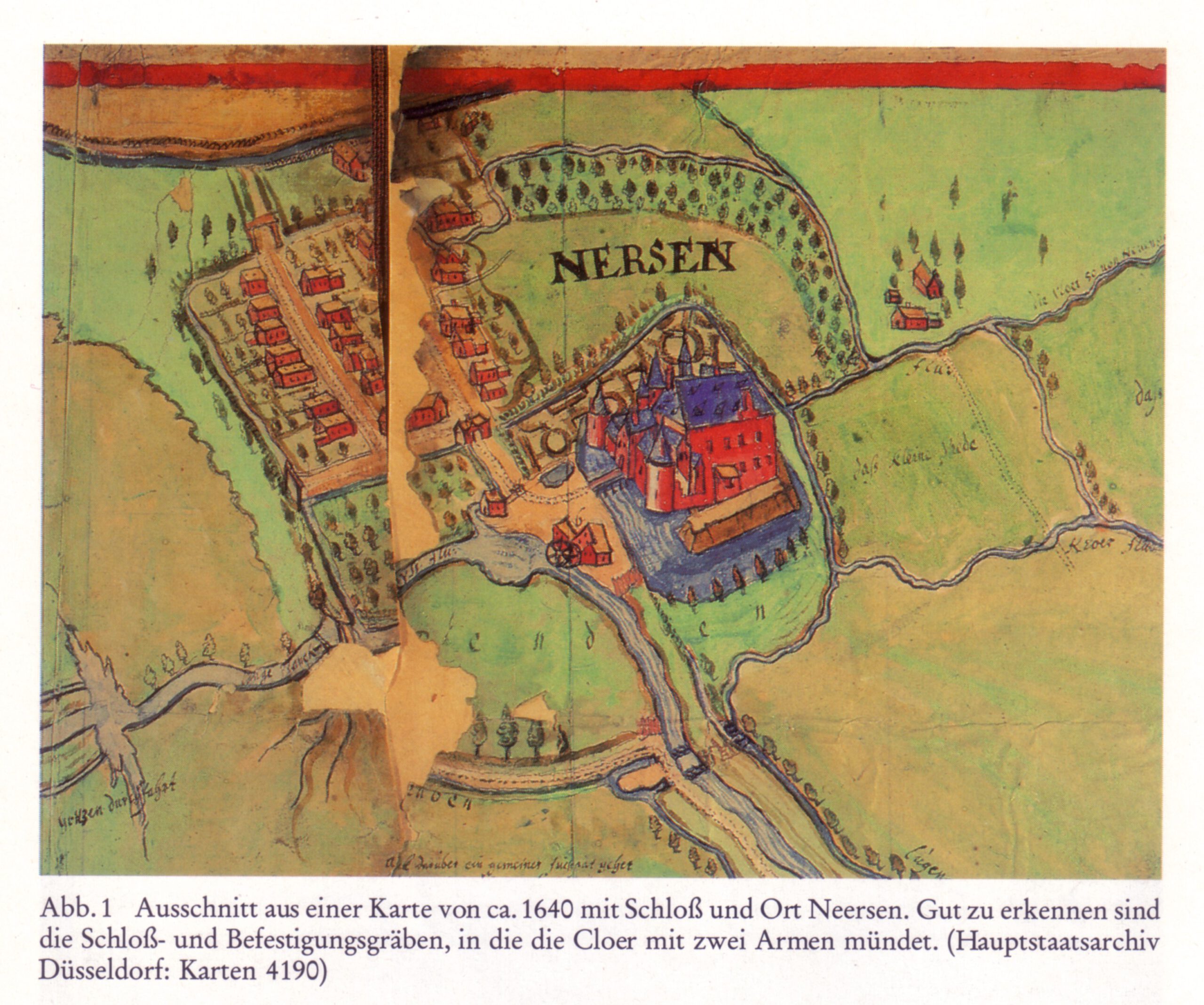 Neersen - Karte ca 1640 - koloriert