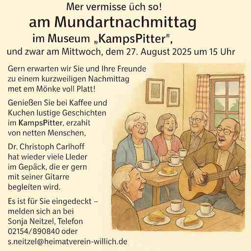 „Vertell doch mal op platt“ – Der Mundartnachmittag im Kamps Pitter kommt wieder