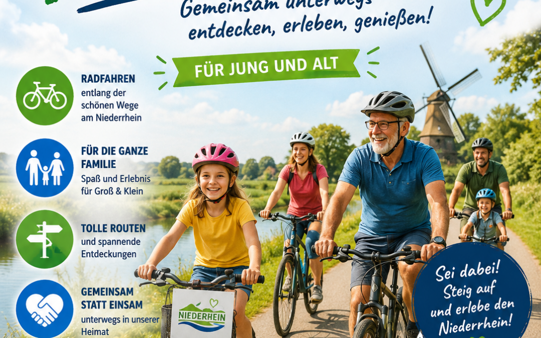 Raderlebnistag Niederrhein 2026 Sonntag, 5. Juli 2026 &ndash; 10 bis 17 Uhr